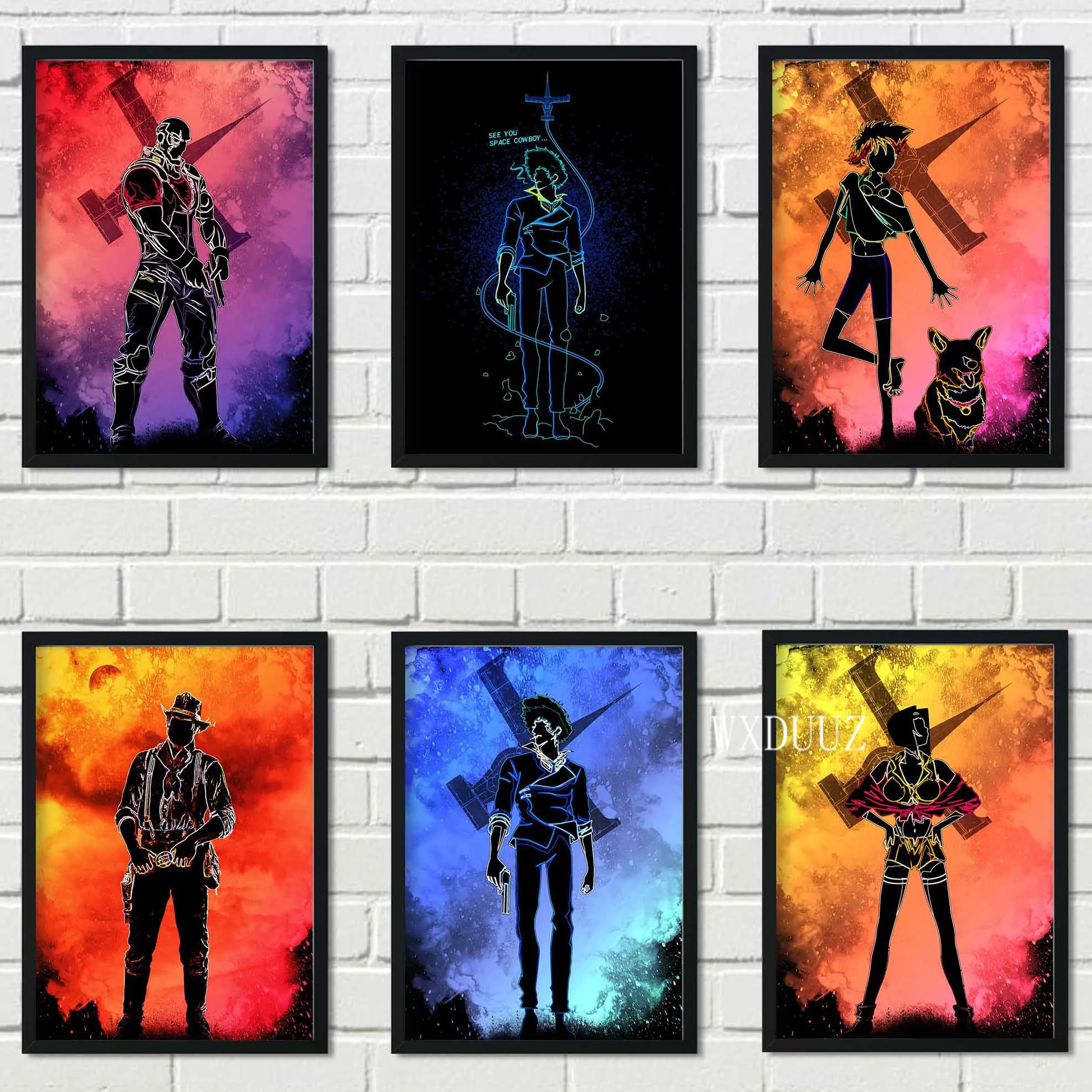 

Японское аниме постер, ковбойский постер для детской комнаты, картина на стену, холст для украшения бара, Милый Постер для декора комнаты