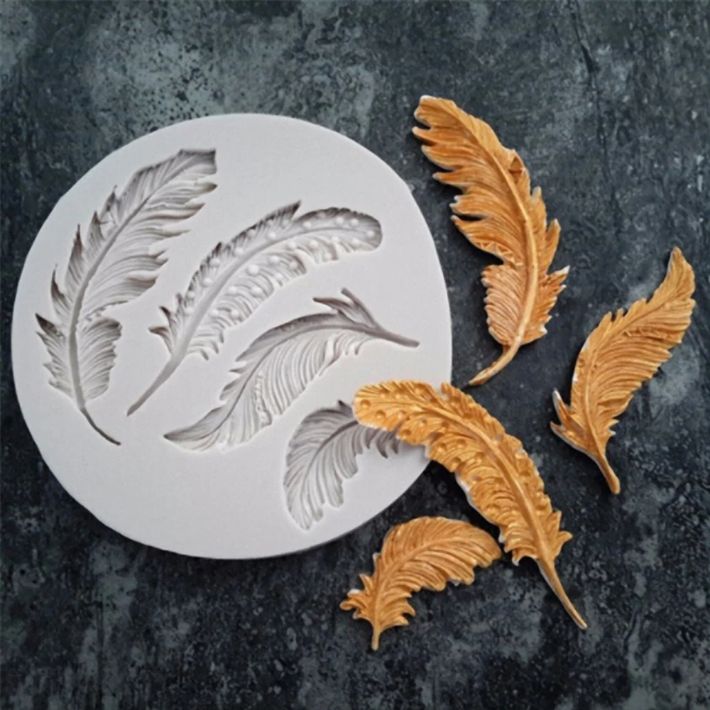 

Feather Sugar Buttons Silicone Mold Birds Plume Fondant Cake Candy Chocolate Moulds Safe Non-toxic DIY Cake Decorating Tools
