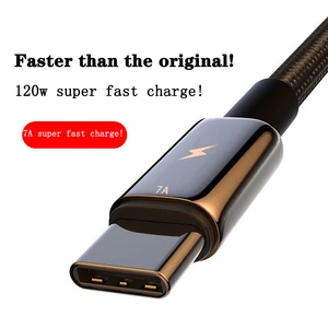 7A 120W Super Fast Charging Cable Mobile Phone Type C 6mm Thick Wire Cord For Huawei P50 Xiaomi 12 P