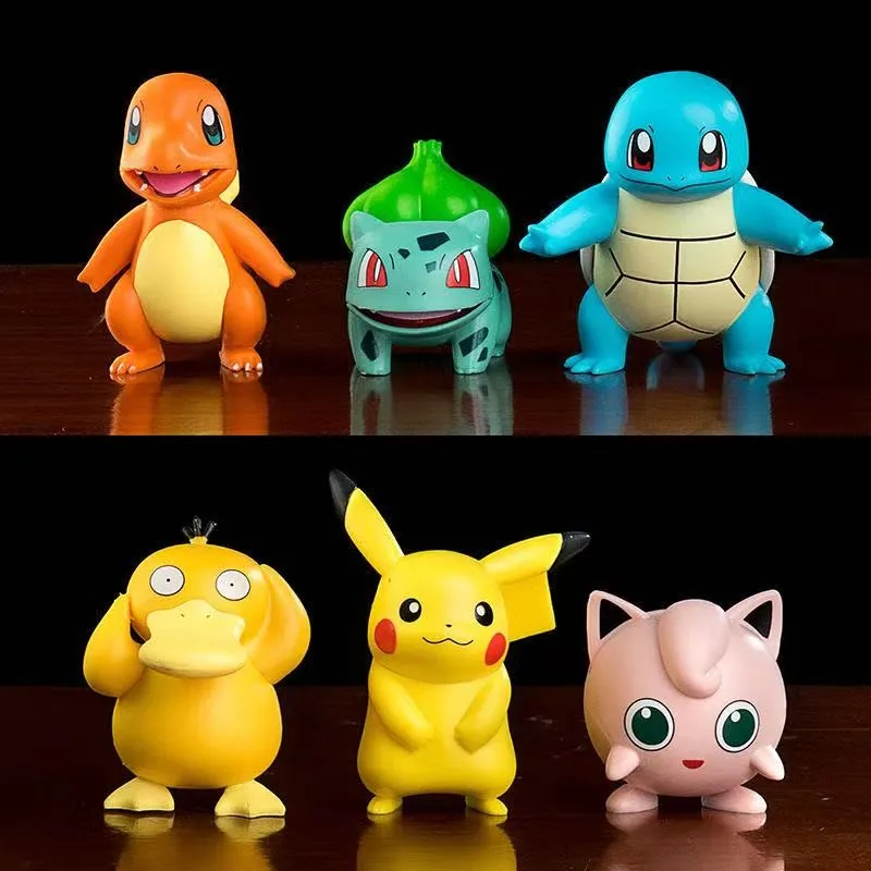 

Anime Figures Pikachu Psyduck Squirtle Jigglypuff Charmander Pokemon Cartoon Cute Doll Diy Decorative Accessories Toys Gifts