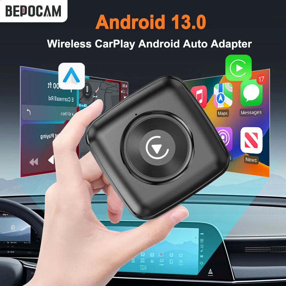 BEPOCAM Carplay Mini Box ZC12 Беспроводной адаптер CarPlay Android Auto WIFI 2 4G и 5 8 ГГц для Mazda Toyotal Peugeot Volvo