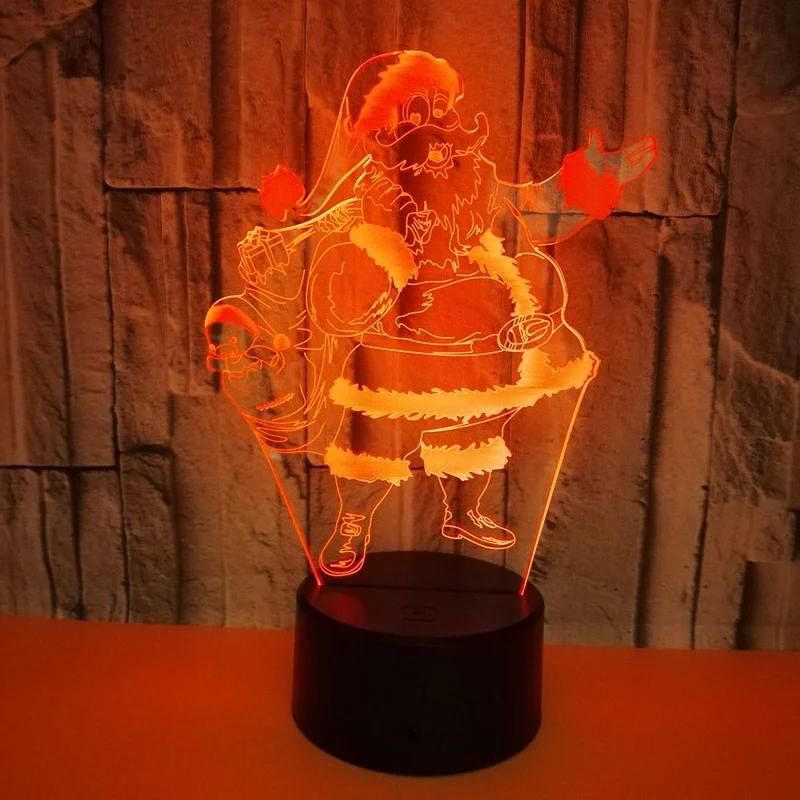 

Santa Claus 3D Acrylic Lights Decoration Led Lights for Room Christmas Lights New Year Gift Christmas Home Furnishing Decoration