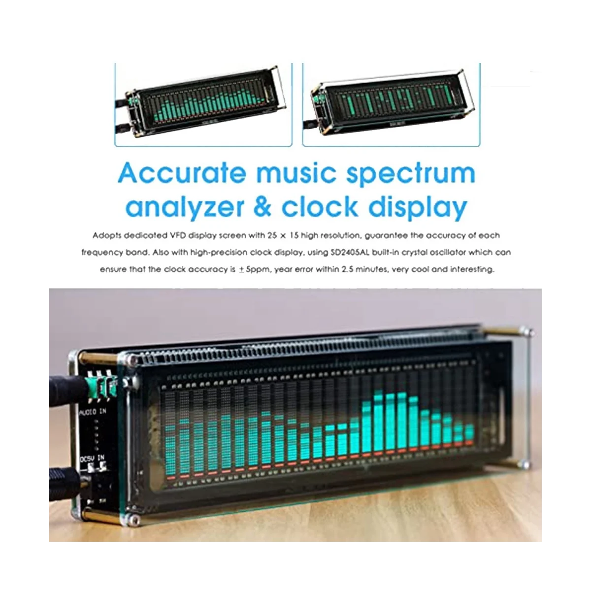 

LED Audio Spectrum DIY Kit, VFD2515 Audio Spectrum Analyzer, VFD Sound Level Meter, VU Meter