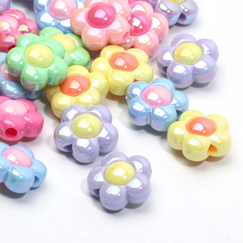 

Блестящие разноцветные подсолнухи 10 шт. цветные акриловые бусины AB для изготовления ювелирных изделий браслетов ожерелий аксессуары
