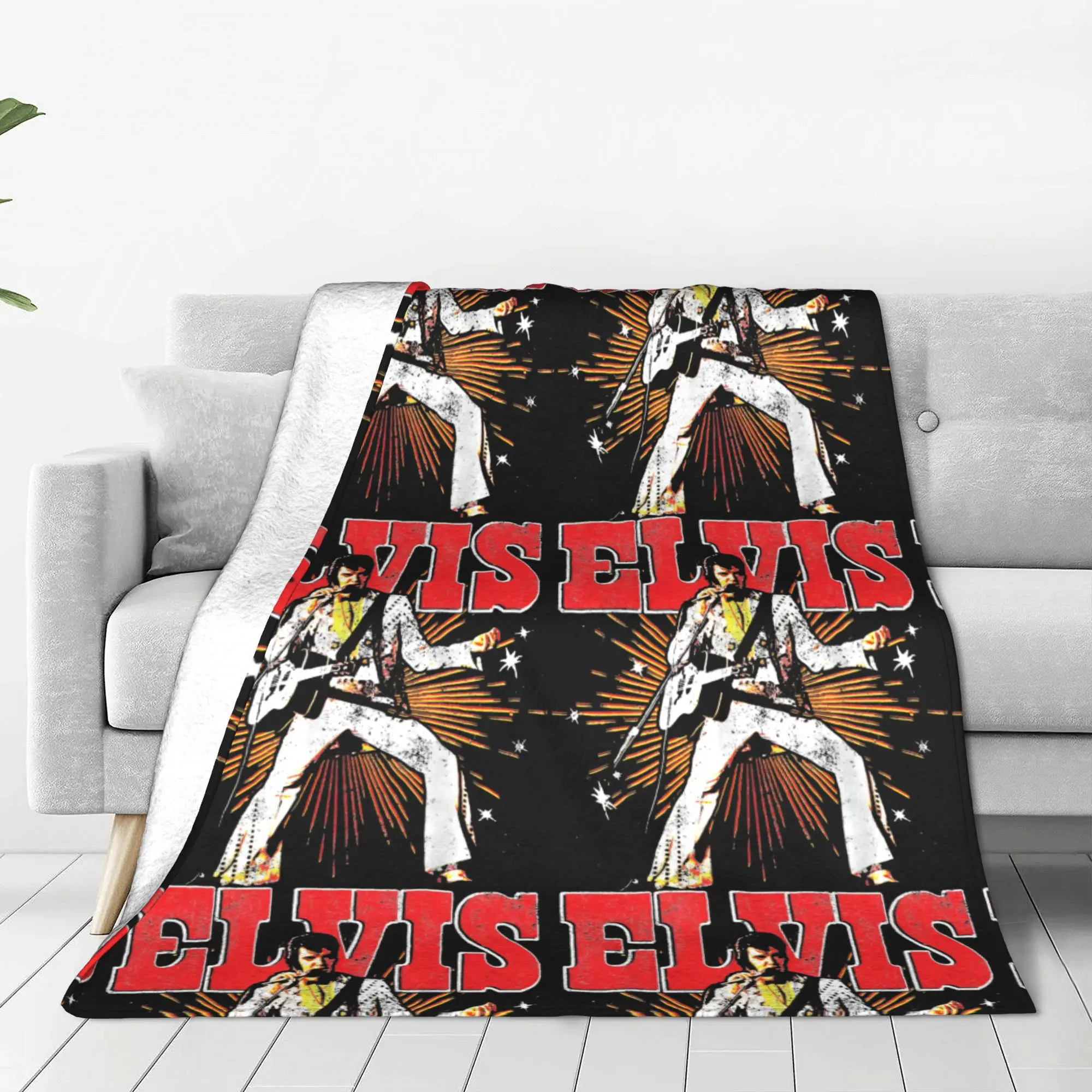 Винтажное одеяло E-Elvis P-Presleys в стиле ретро Фланелевое украшение