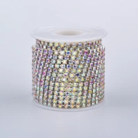 glass crystal trimming strass rhinestone cup chain sew on diamond glue on close chains glitter trim cup chain sew on garment