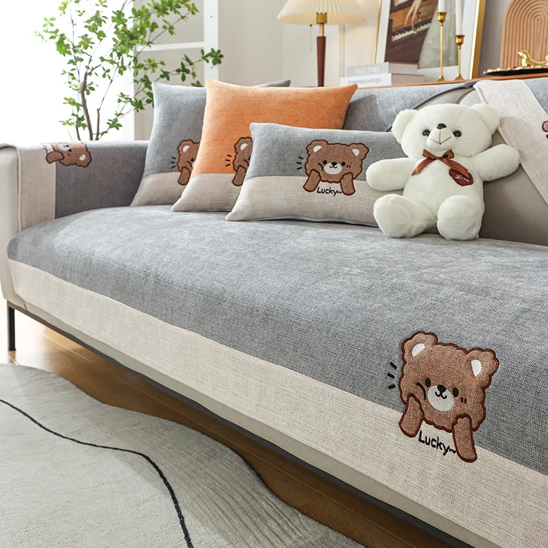 

Чехол на диван Lucky Bear всесезонный универсальный, нескользящий чехол для дивана в гостиной
