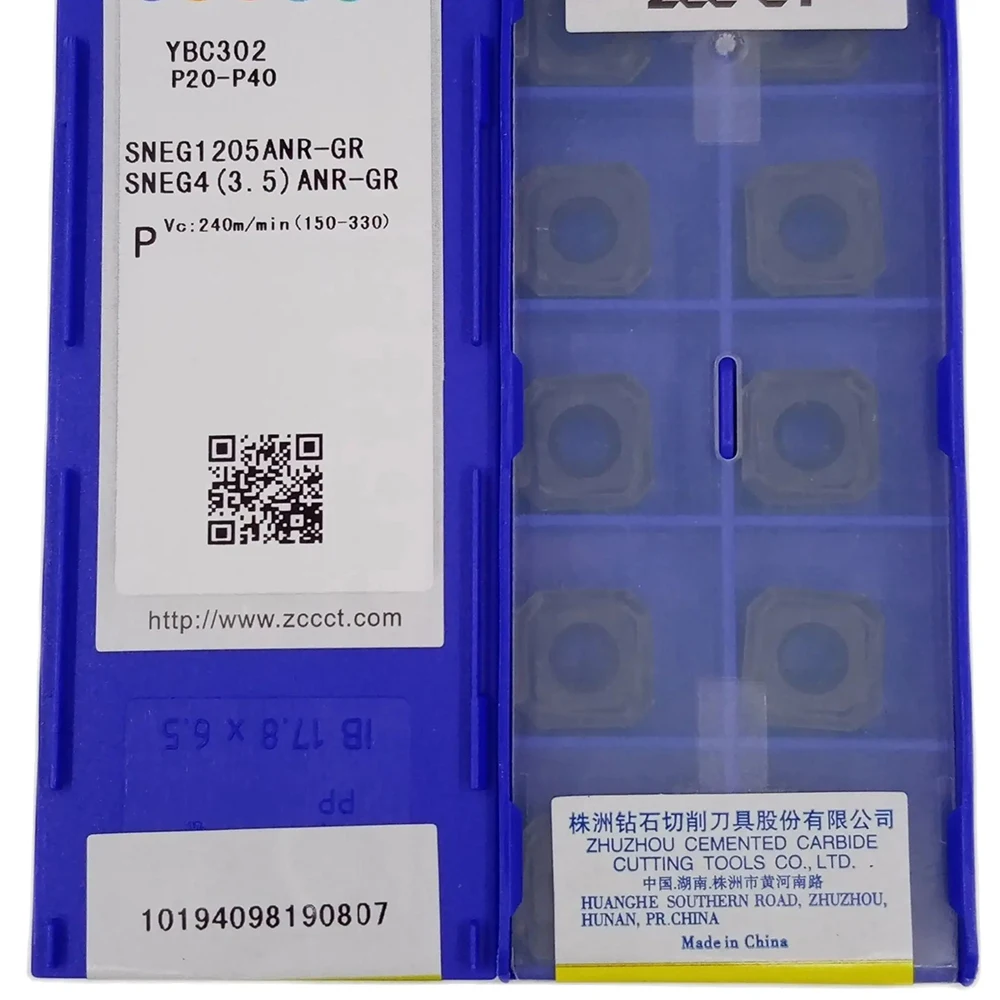 ZCC SNEG1205ANR-GR YBC302 YBG205 YBM253 YBD152 YBS303 Индексируемая фрезерная вставка для торцевого