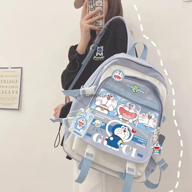 

Aoger Doraemon Schoolbag Large Capacity Men's and Women's High School Junior High School Student Ins Mori Backpack Elementary