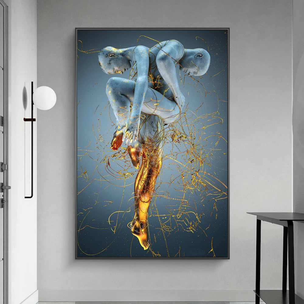

Modern Abstract Nude Sexy Body Art Gold Legs Oil Painting On Canvas Wall Art Poster Print Living Room Wall Pictures Home Cuadros