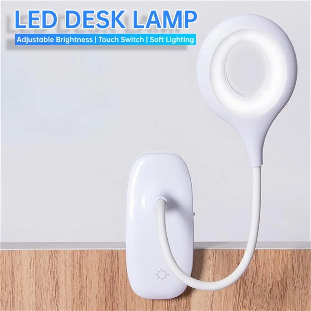 

Настольная светодиодсветодиодный лампа, светильник на гибкой ножке с сенсорным креплением, USB зарядка, защита глаз, лампа для чтения