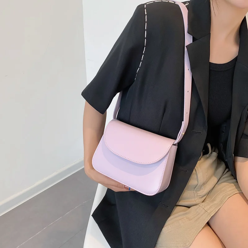 

Однотонные маленькие сумки через плечо из искусственной кожи с клапаном для женщин 2022 Популярные Простые Роскошные брендовые дизайнерские сумки и кошельки