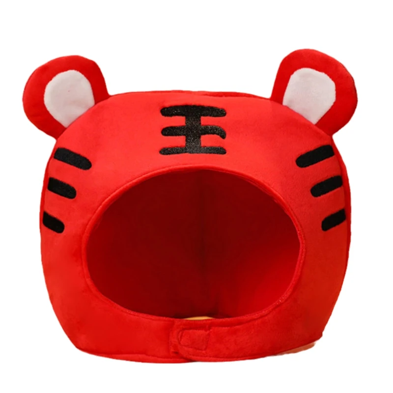 

Мультяшный талисман, головной убор с тигром, теплый ветрозащитный плюшевый головной убор, шапка для улицы, сноуборда, катания на лыжах, пеше...