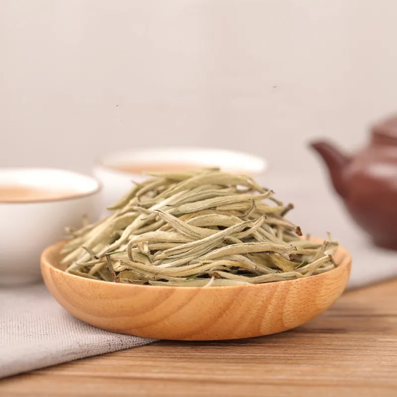 

Baihao Yingzhen White -Tea Grade Baihaoyinzhen Silver Needle -Tea For Weight Loose Chinese Natural Organic food no teapot