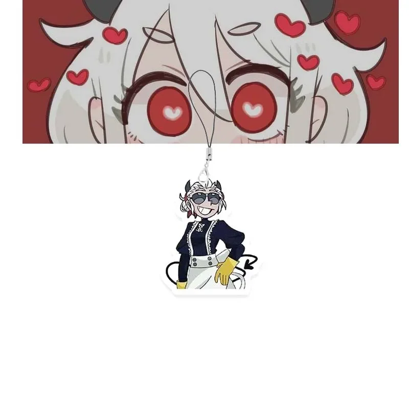 Фото Новый helltaker акриловые брелки для телефона мультфильм рюкзак кулон брелок Kawaii брелок аксессуары №3