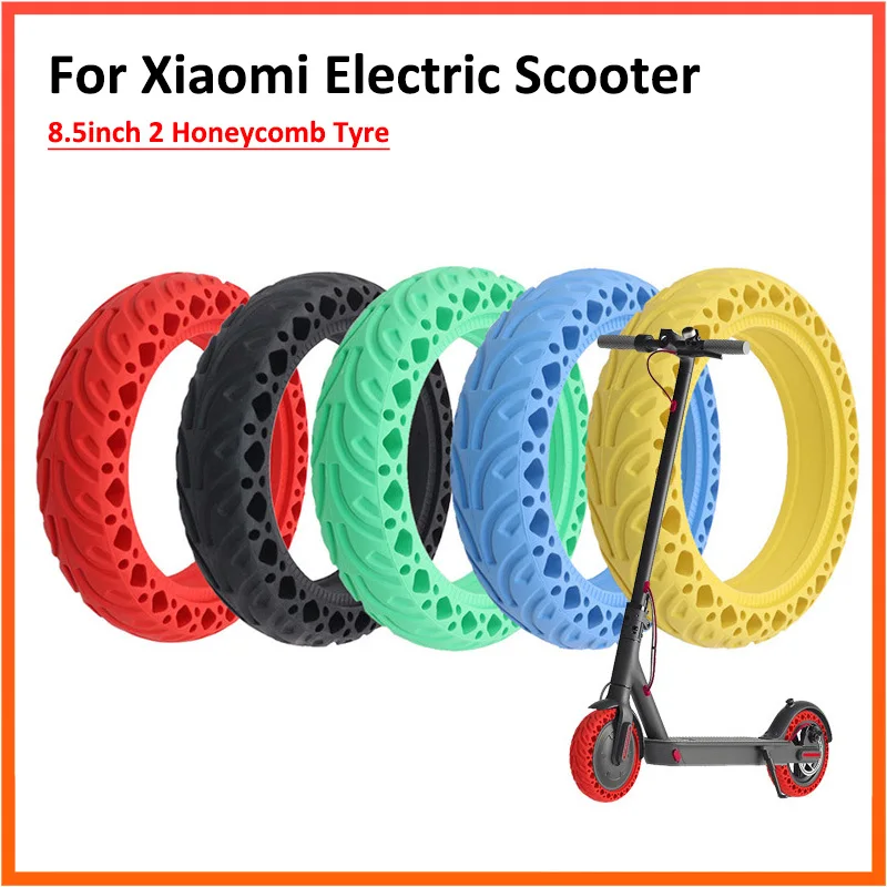 Neumático de panal de 8,5 pulgadas para patinete eléctrico Xiaomi M365 Pro 1S Pro2 MI3, amortiguador, Color Rojo
