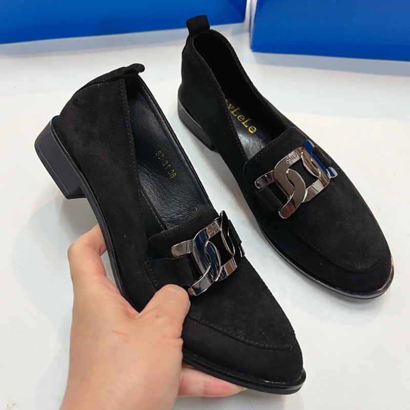 

Повседневные женские туфли, женская обувь, без шнуровки, мягкая, с закрытым носком, с круглым носком, стиль ретро, без застежки, лодочка из ми...