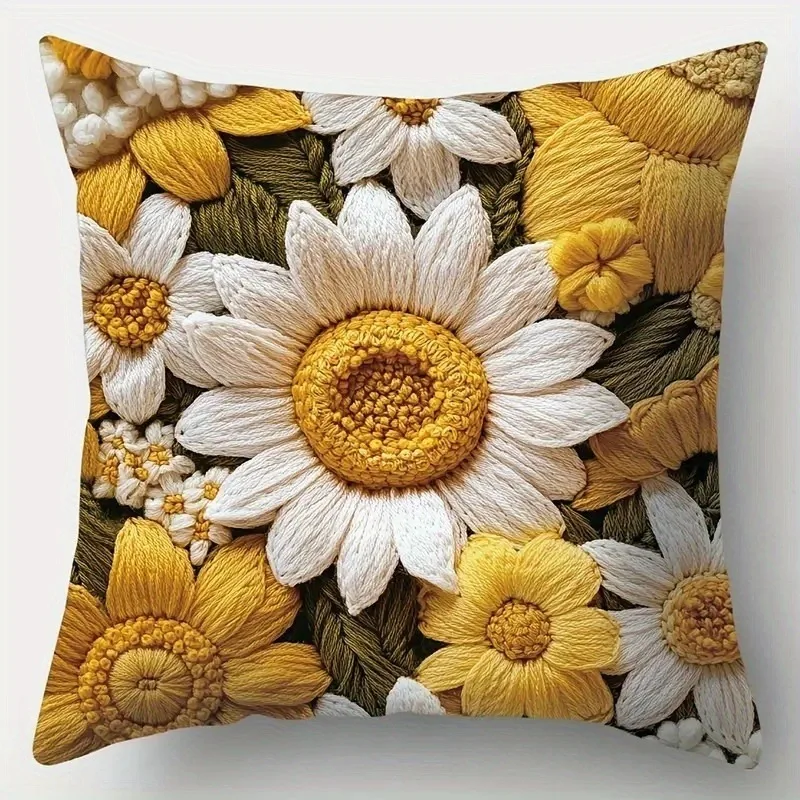 

Наволочка 3D ромашка полиэстер 40x40 см