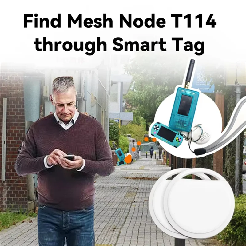 Фото Устройство слежения ABZW с защитой от потери для Find My APP Smart Tag Mesh Node T114 Металастичный трекер Nordic NRF52840 SX1262 №4