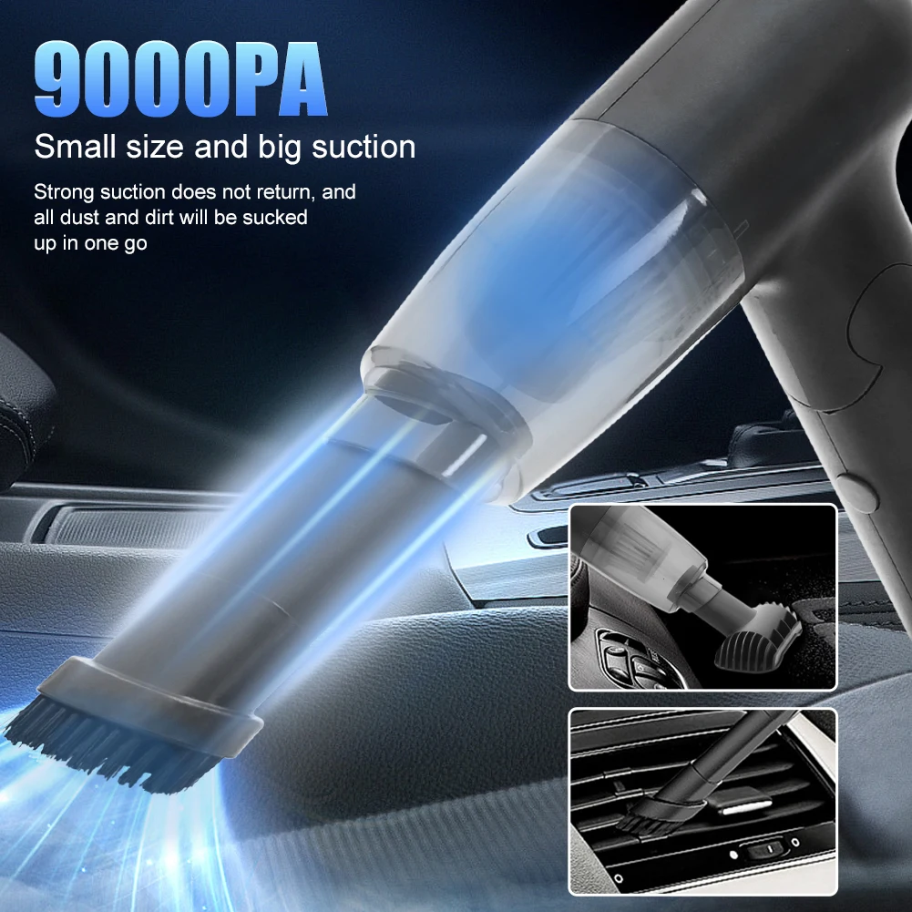 

Mini 9000Pa Wireless Car Vacuum Cleaner Rechargeable Vacuum 120W Wet And Dry Use Foldable Handheld Vacuum Cleaner For Car Home