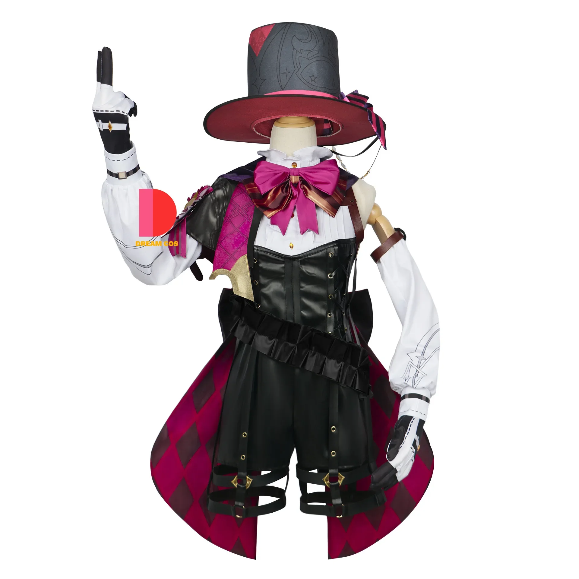 Женский костюм для косплея Genshin Impact волшебный Фонтейн Lyney парик с короткими