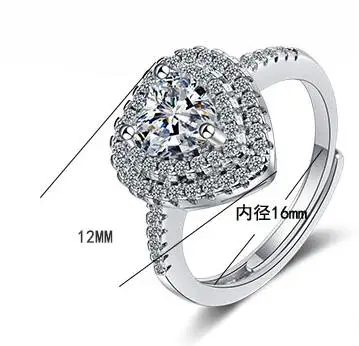 Кольцо в форме сердца с муассанитом для женщин сверкающие свадебные кольца