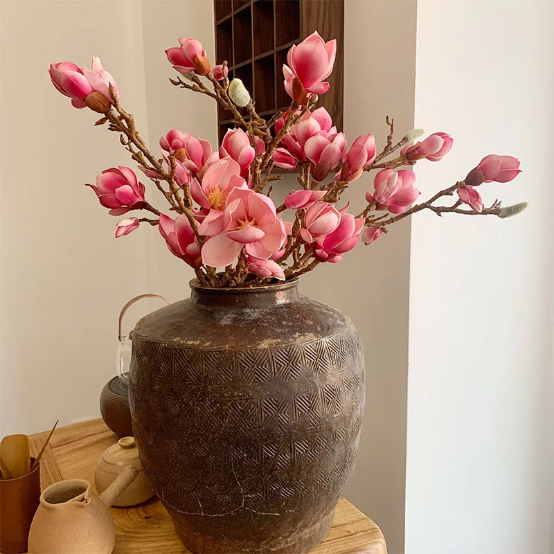 

Artificial Magnolie Flower Branch Home Display Simulation Flore Home Wedding Display Decoration Props Wreath Orchid Silk Kapok