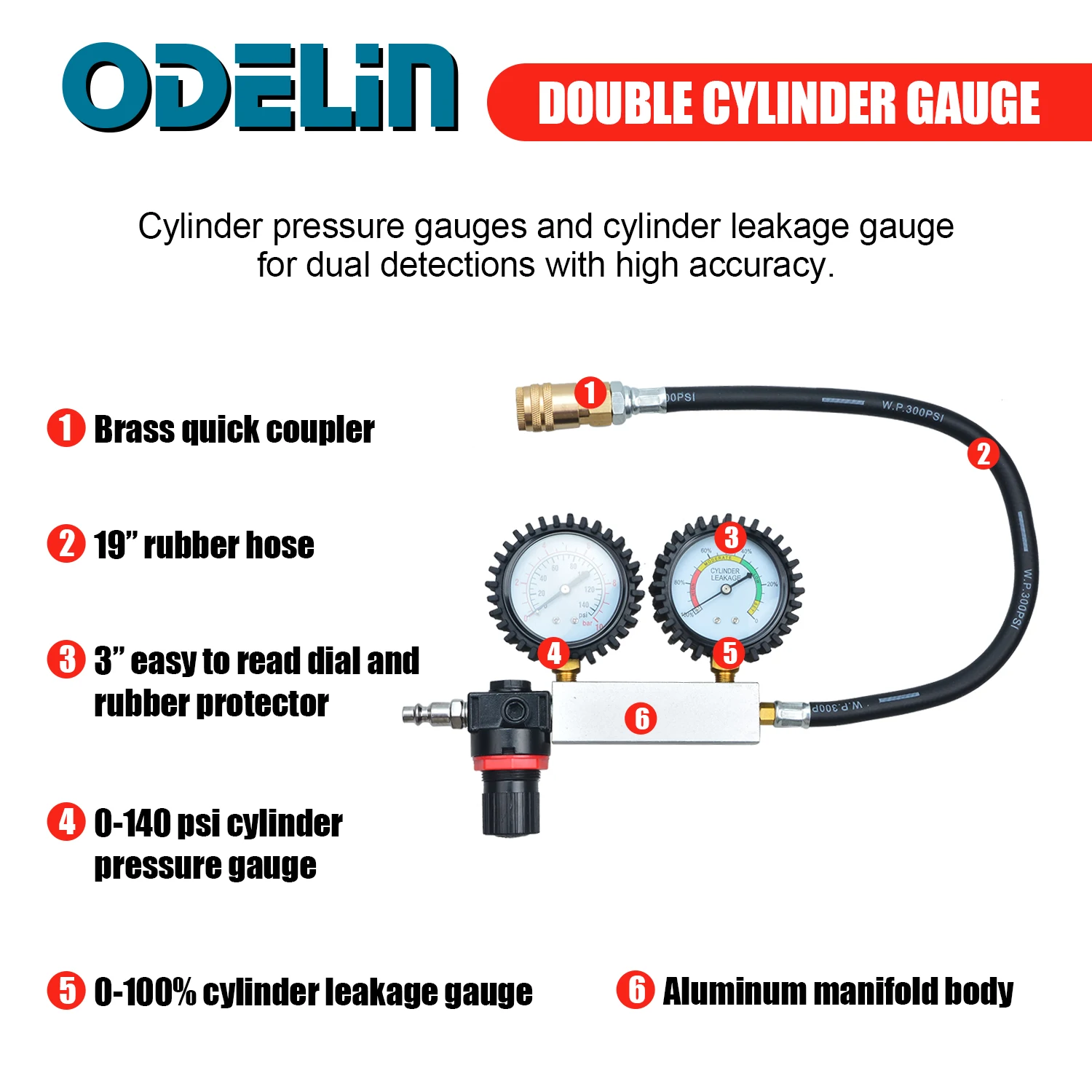 TU-21 тестер утечки цилиндра набор детекторов утечек на компрессию двойной калибр
