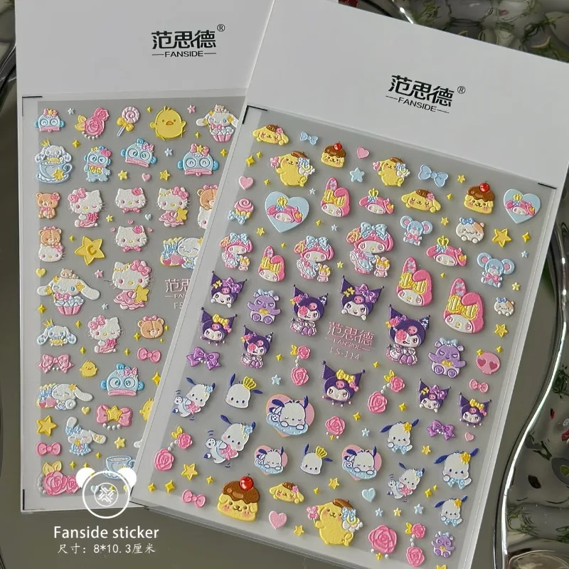 Sanrio трехмерное рельефное My Melody Kuromi Cinnamoroll Hello Kitty водонепроницаемые декоративные