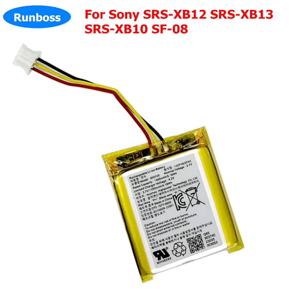 Для Sony SRS-XB12 SRS-XB13 SRS-XB10 SF-08 Батарея динамика Bluetooth 903740 1400 мАч