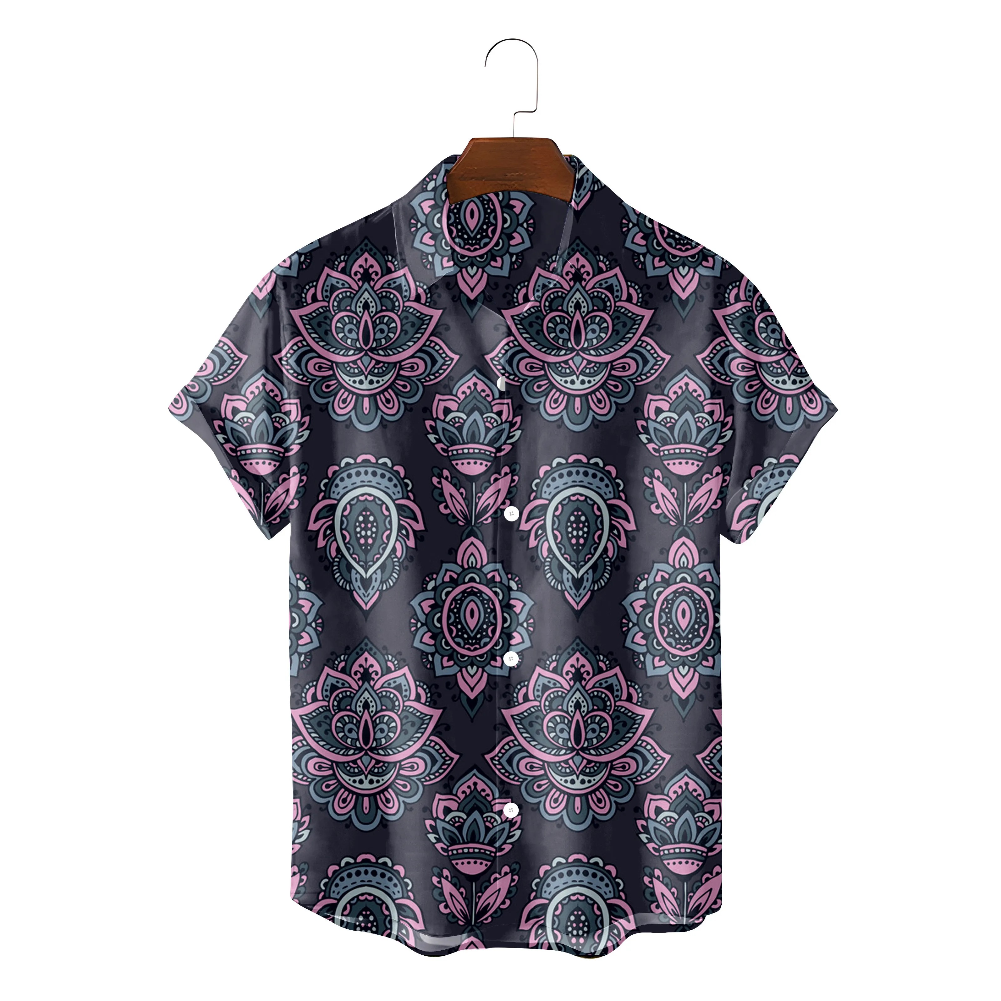 

Гавайская Мужская рубашка с коротким рукавом, винтажная Пляжная футболка с лацканами, на одной пуговице, с 3d рисунком, в ретро стиле, лето 2022