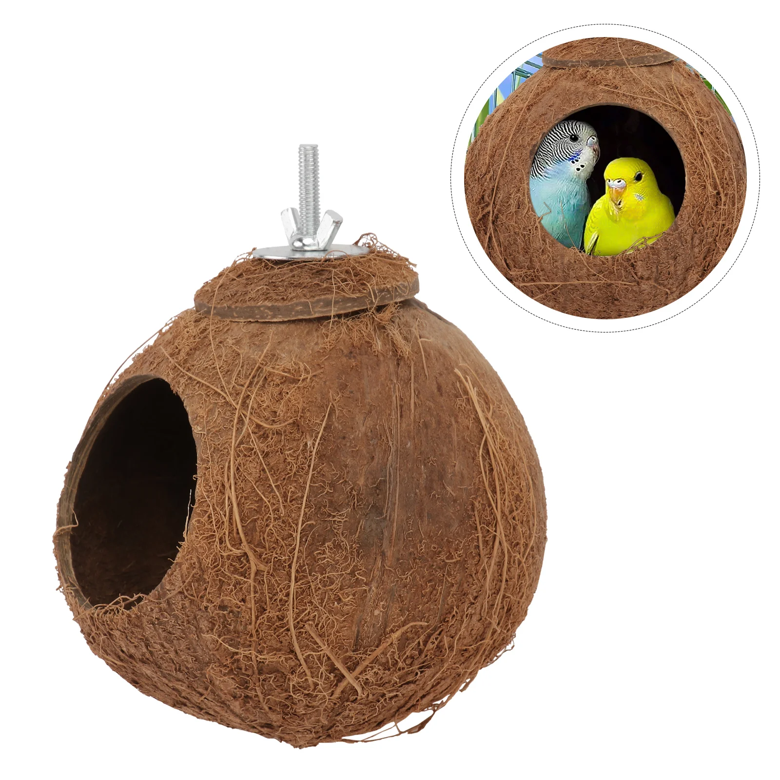 

Terrarium Small Birds Nest Pet Supply Crawling Toys Coconut Shell Natural Parrot Sleeping