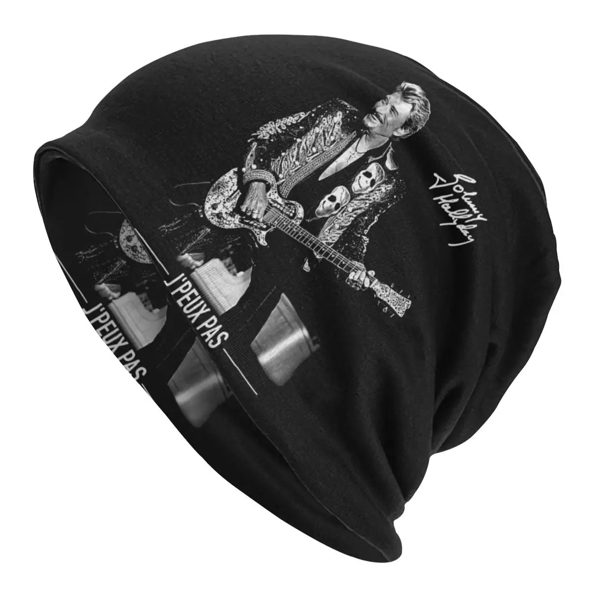 

J'peux Pas Bonnet Hats Knitted Hat Vintage Outdoor Johnny Hallyday Skullies Beanies Hat Men's Women's Warm Dual-use Cap