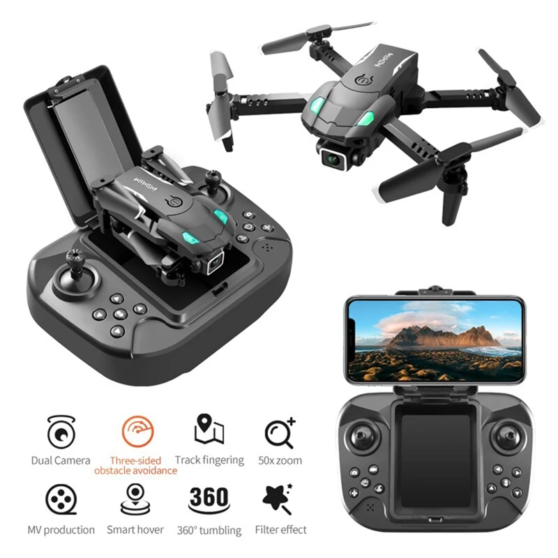 

1 Set 4K HD Dual Mini Drone Camera Three-Sided Obstacle Avoidance Helicopter Toy