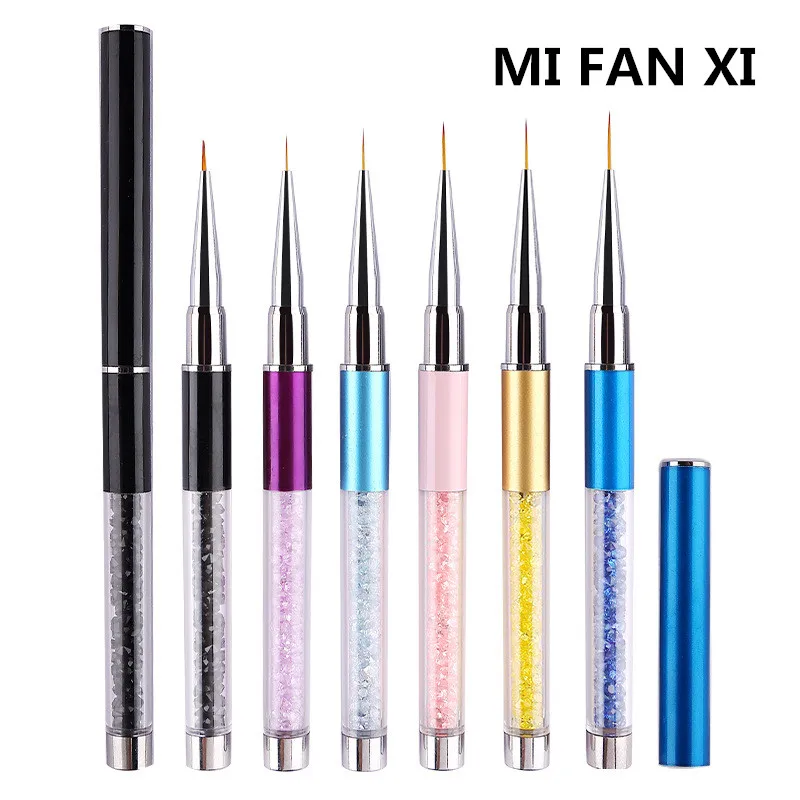 

Nail Art Liner Brush Rhinestone Acrylic French Stripes Flower Grid Lines Painting Drawing Pen Manicure Tool