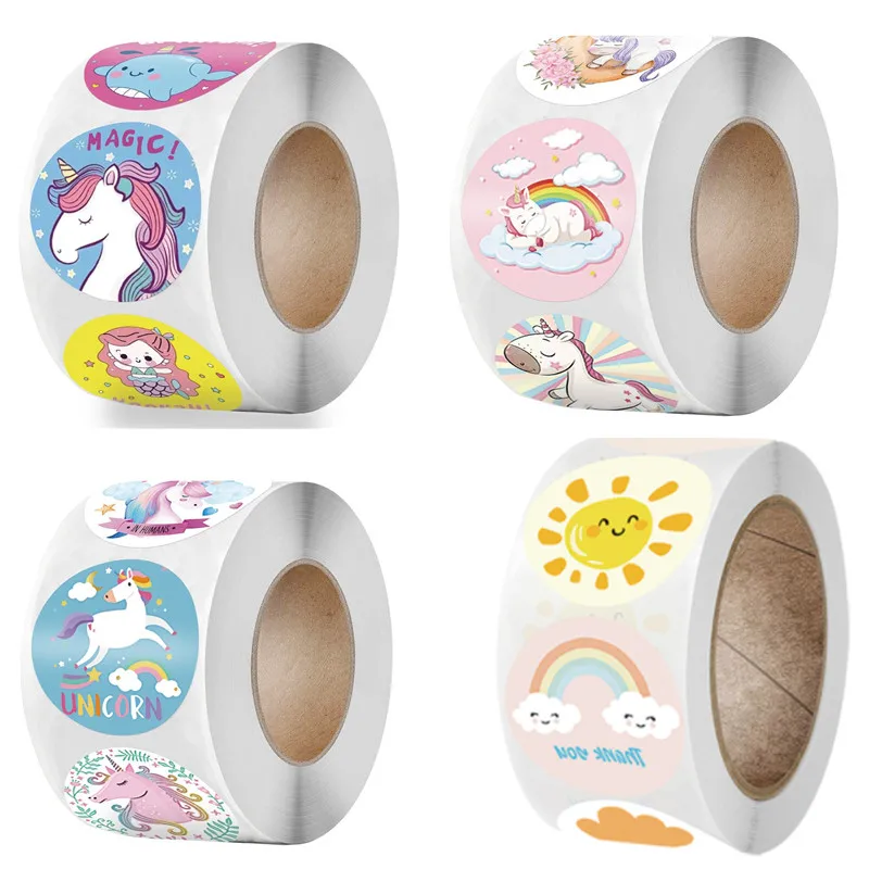 

500pcs/roll Cartoon Lable Stickers Stationery Reward Incentive Stickers for Children Kids Teachers Encouragement Label