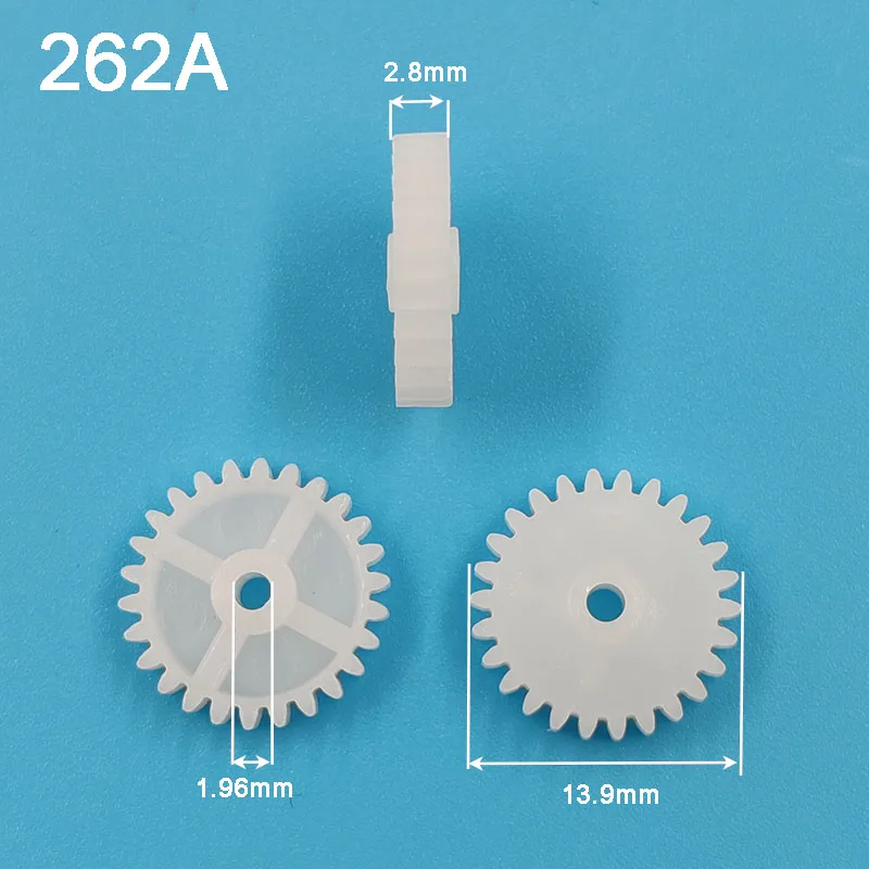 

262A короткий модуль шестерни 0,5 м, 0,5 26 зубьев, отверстие 2 мм, плотный пластиковый диск шестерни, модель «сделай сам», игрушечные аксессуары
