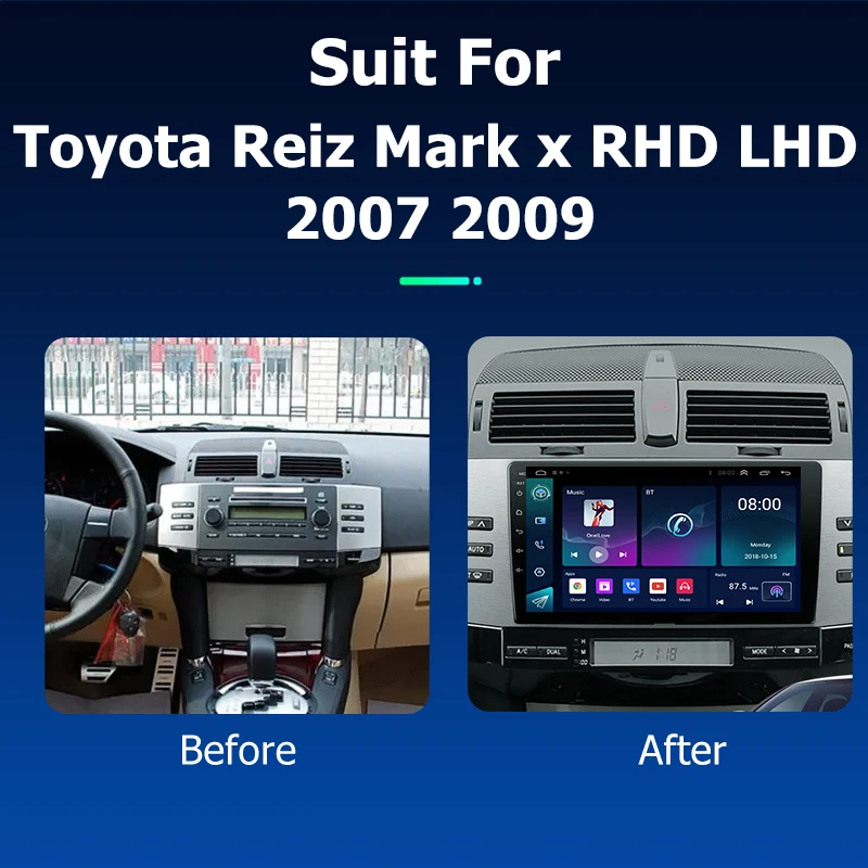 Автомобильная магнитола 9 дюймов Android для Toyota Reiz Mark X 2007 2009 стерео мультимедийный