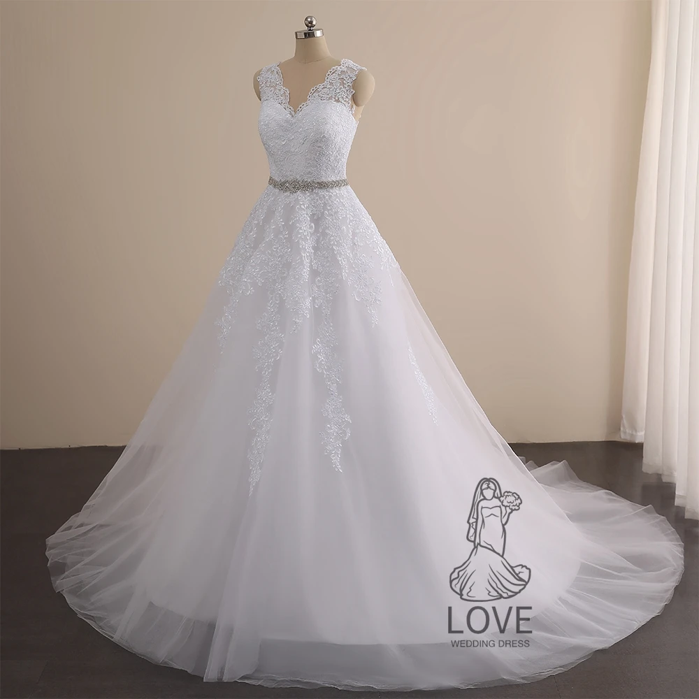 

Welinsha White Robe De Mariée A Line Beaded Wedding Dresses New Real Picture Bridal Gowns Lace Cap Sleeve Lace Up Women's Dress