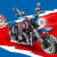 disney marvels avengers captain america iron man motorcycle technical building blocks hero toys kid gift creative boy