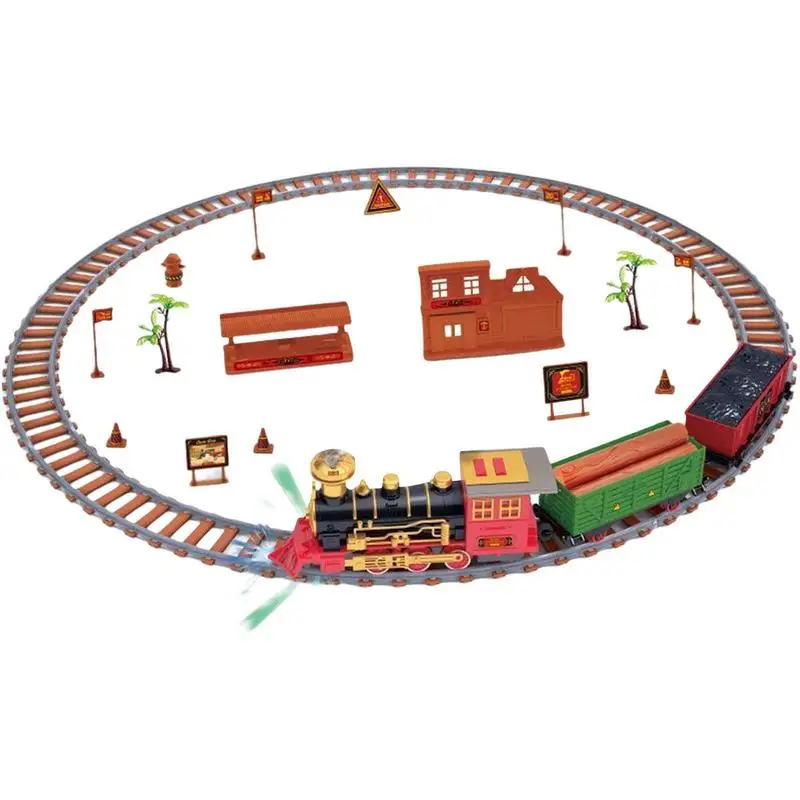 

Игрушечная модель электрического поезда с дымкой, железная дорога для детей 3, 4, 5, 6, 7, 8 лет