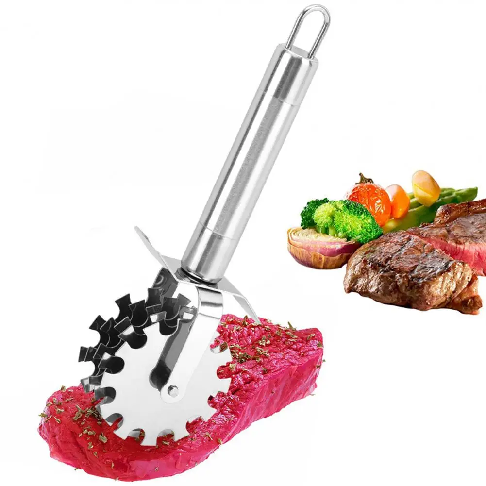 

Stainless Steel Meat Tenderizer Five Wheel Rolling Meat Pine Hammer Creative Kitchen Gadget Practical Steak Softener Roller