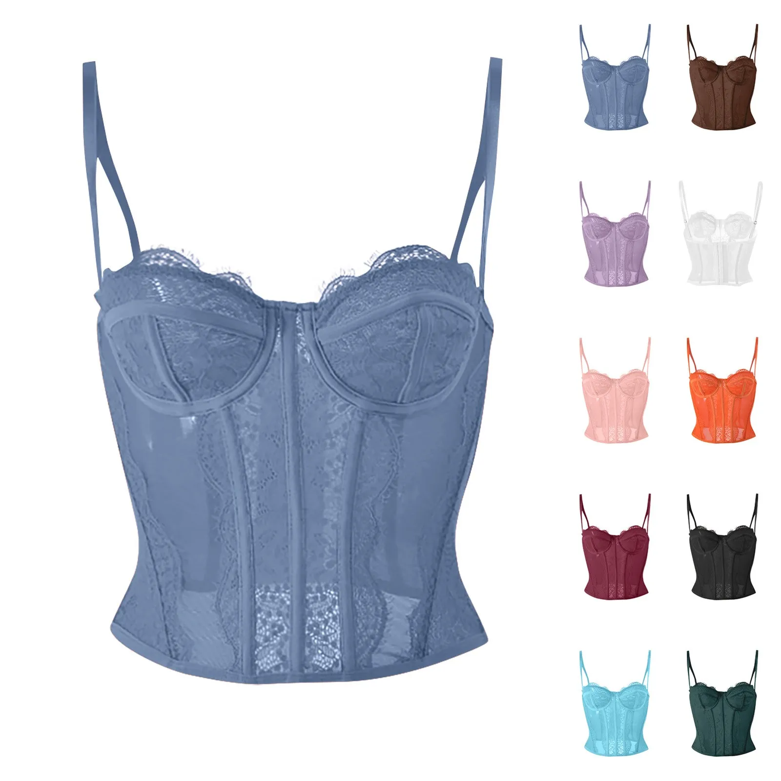 Сексуальный женский бюстье на шнуровке корсет топ с косточками тренировочное