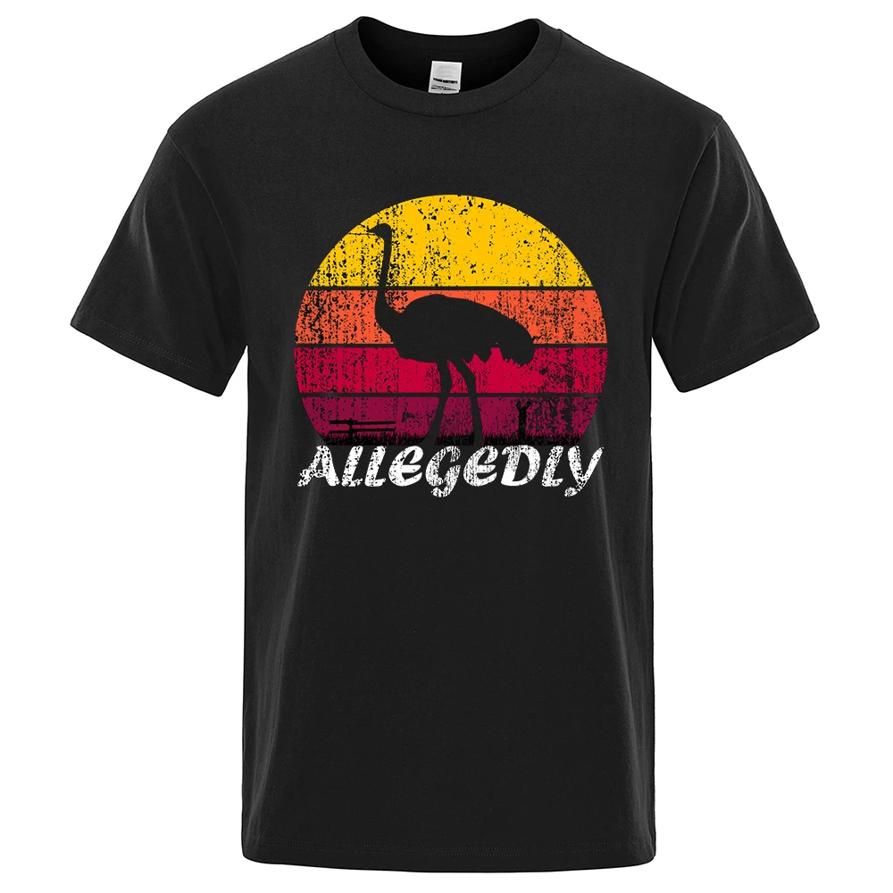 

Ostrich On Sunset Background Mens Tshirt Summer Cotton Fashion Oversized Clothing Sweat High Quality Tops Loose Fashion T-Shirt