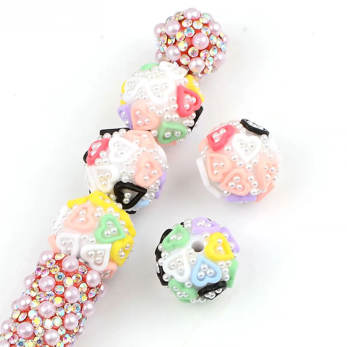 1 8 см 5 шт. разные цвета разноцветные вставки в форме сердца искусственный жемчуг