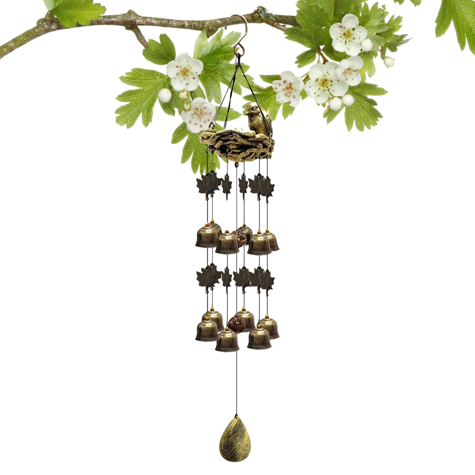 

Bird Nest Wind Chimes Birds And Nest Wind Chime With Copper Bells Wind Chimes For Outdoor Patio Garden Terrace Mother's Gift
