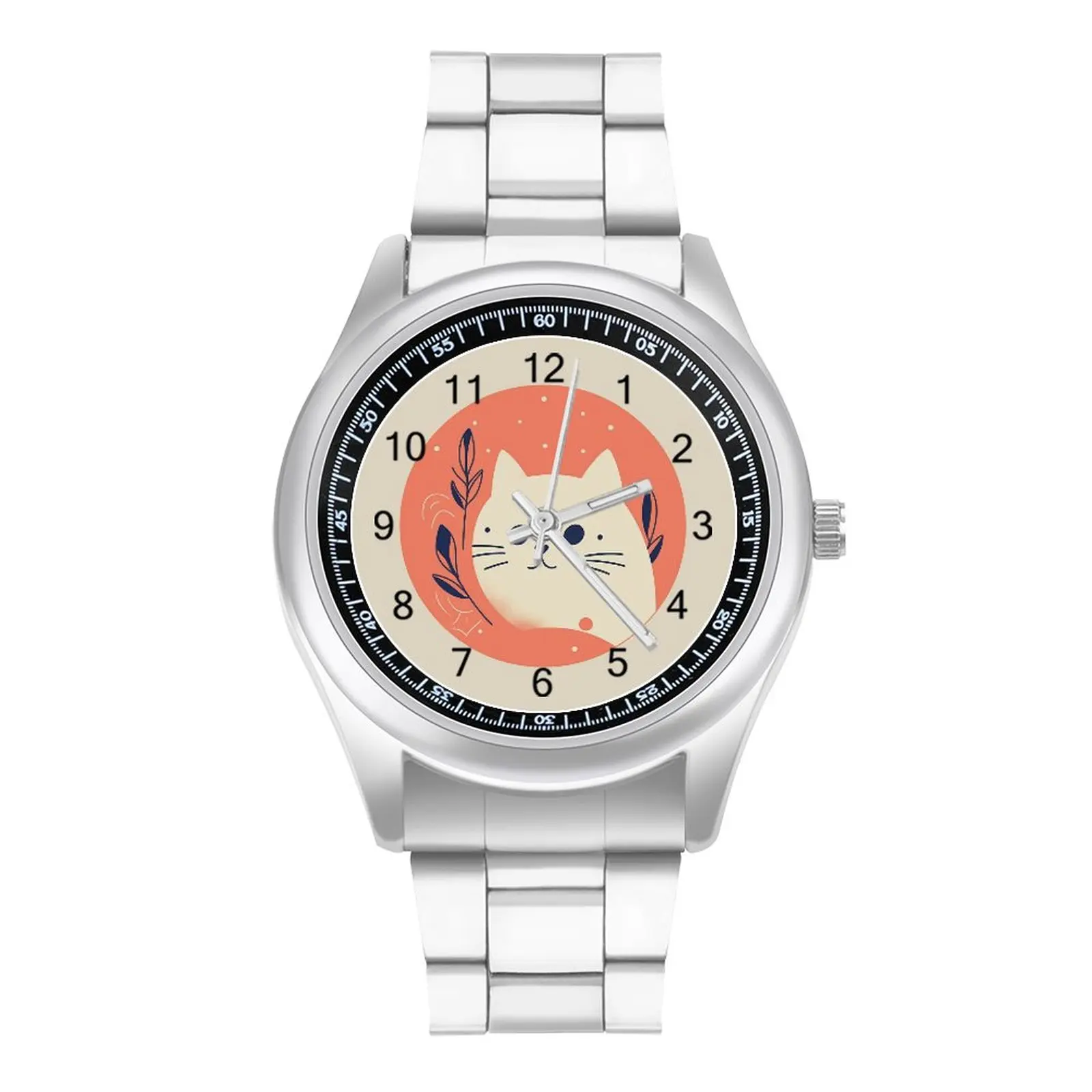 

Cat Quartz Watch Cute Simple Circle Stainless Photo Wrist Watches Female Travel Funny Good Quality Wristwatch