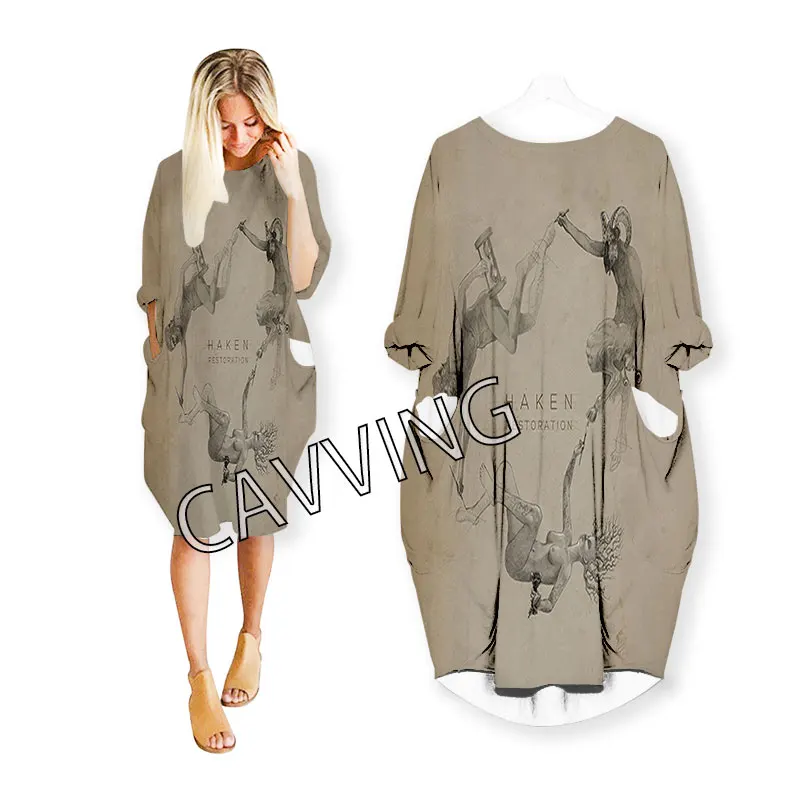 Женское уличное платье Haken Band с 3D принтом модная одежда в стиле Харадзюку