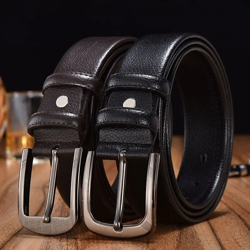 Fashion PU Belts for Man 115cm Soft Waistbands Zinc Alloy Buckle Durable Business Belts Suit Jeans Apparel Accessories