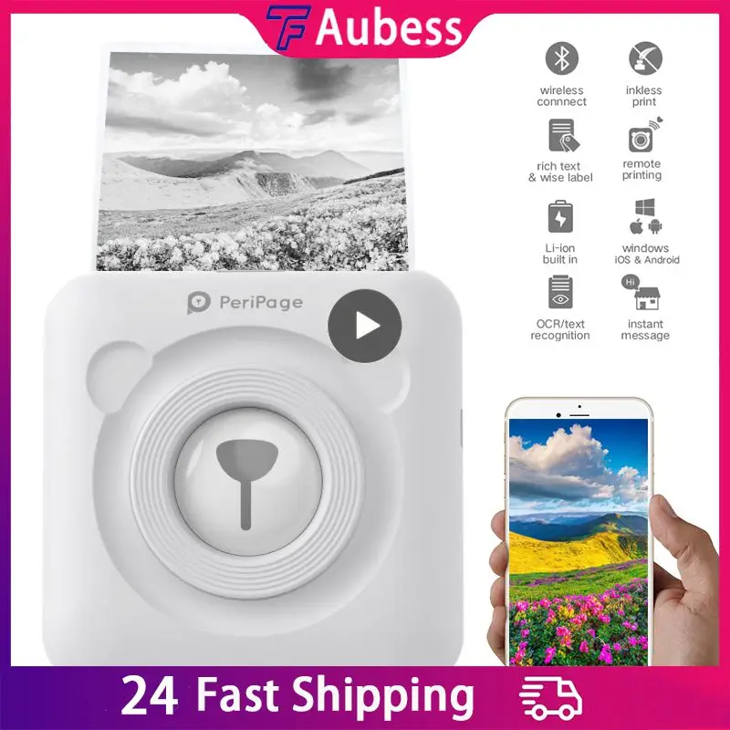 

Mini Portable Thermal Printer Paper Photo Pocket Thermal Printer 58 mm Printing Wireless -Compatible Printers